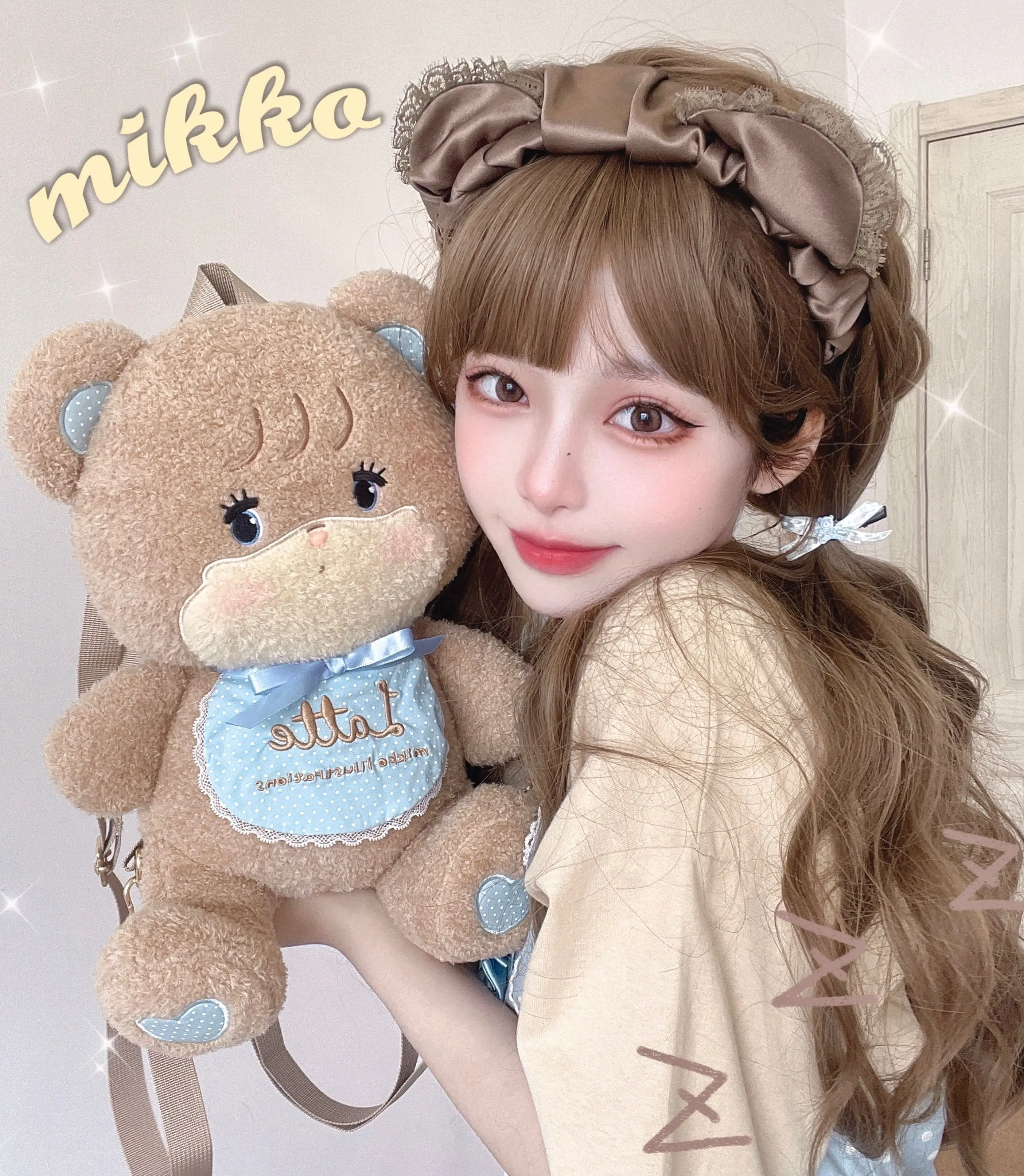 Mikko Doll Backpack Soft Plush Small Animals Cute Backpack Cats Rabbit Bear Dog Y2k Peripheral Girl Heart Toy Birthday Gifts