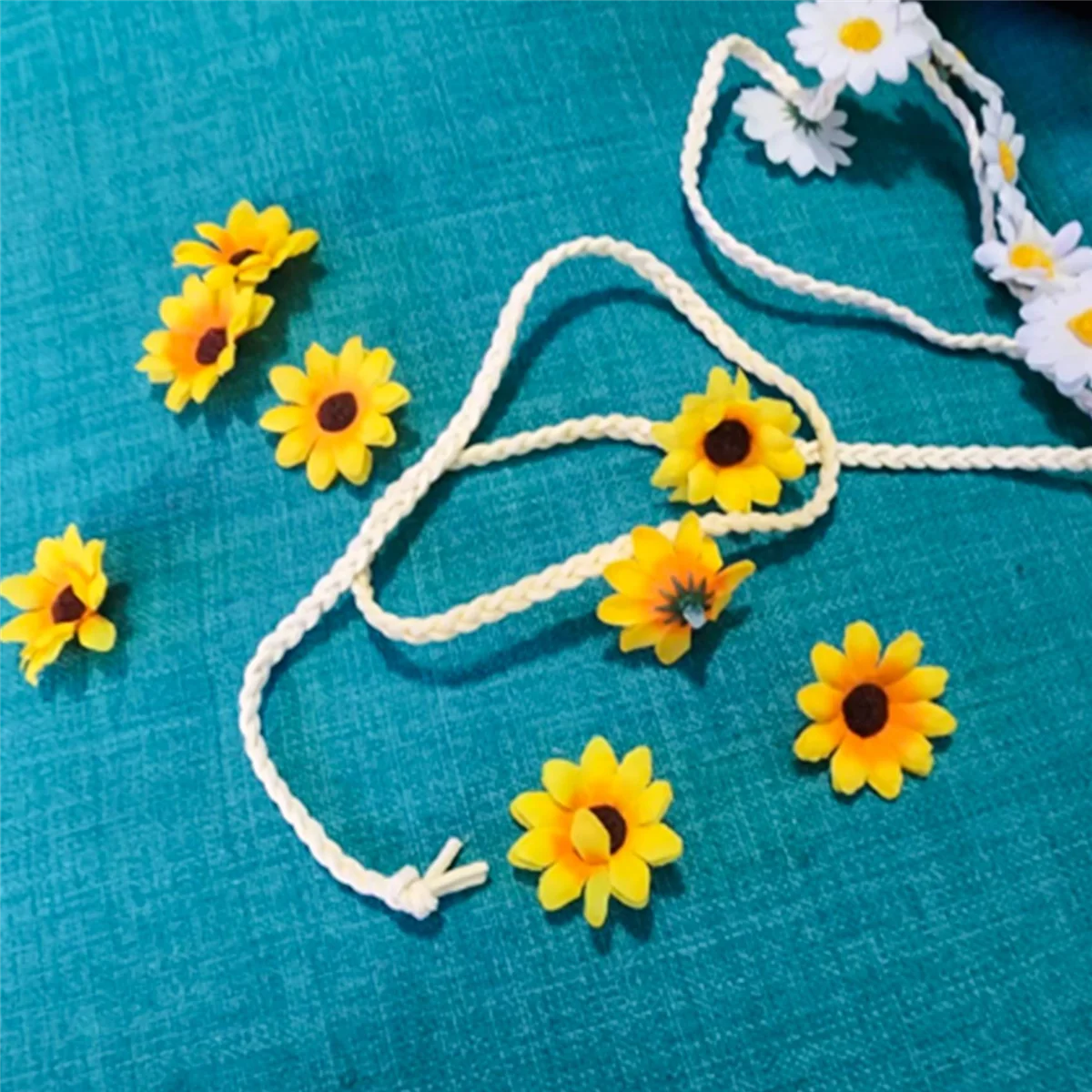 

100 Pcs Artificial Sunflower Little Daisy Gerbera Flower Heads for Wedding Party Decor (Yellow&Coffee)