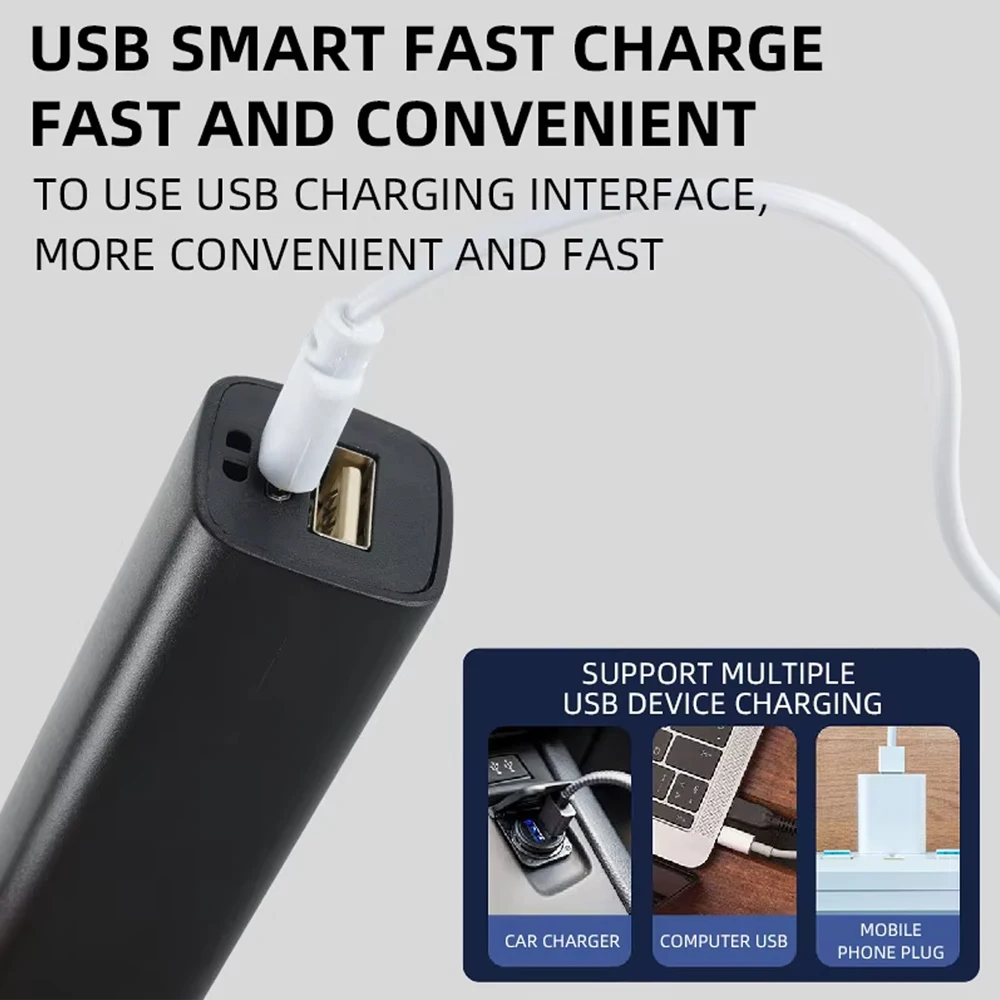 1pc LED Flashlight, USB Charging, ABS Material, Portable Small Size, For Home Use, Camping, Fishing, Hiking