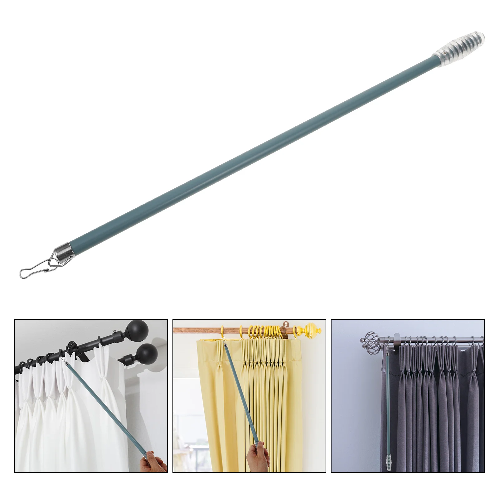 

Aluminium Curtain Pull Rod Long Drapery Wand Sliding Rod Replacement for Venetian Blinds Practical and Lightweight
