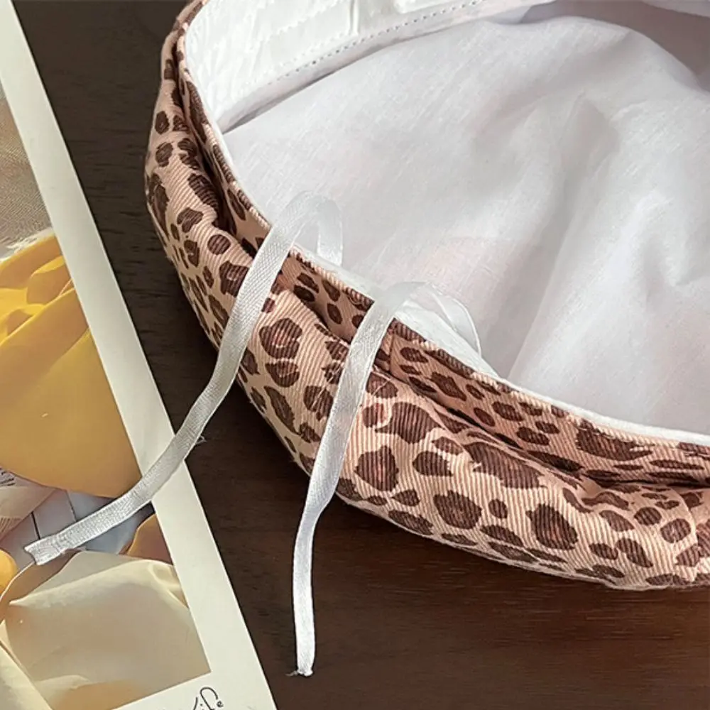 Leopard Print Newsboy Cap Cuffed Brim Cloud Shape Octagonal Painter Hat Wide Brim American Sweet Cool Style Cloud Beret Hat