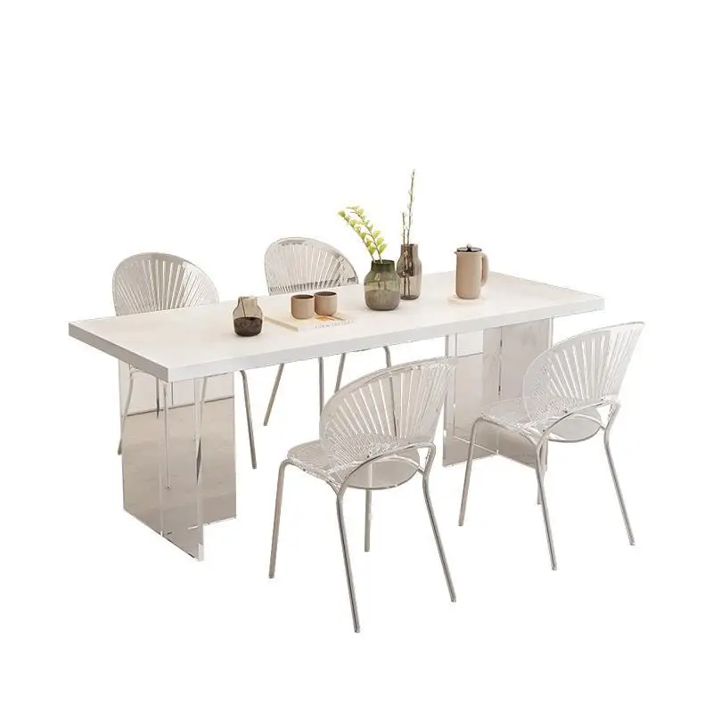 Light luxury acrylic hanging dining table household creative solid wood simple desk workbench desk