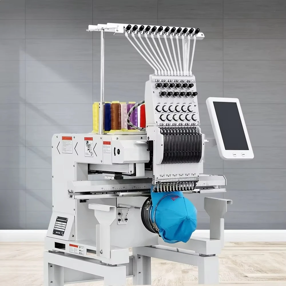 Industrial digital embroidery computer machine single head hat embroidery machine