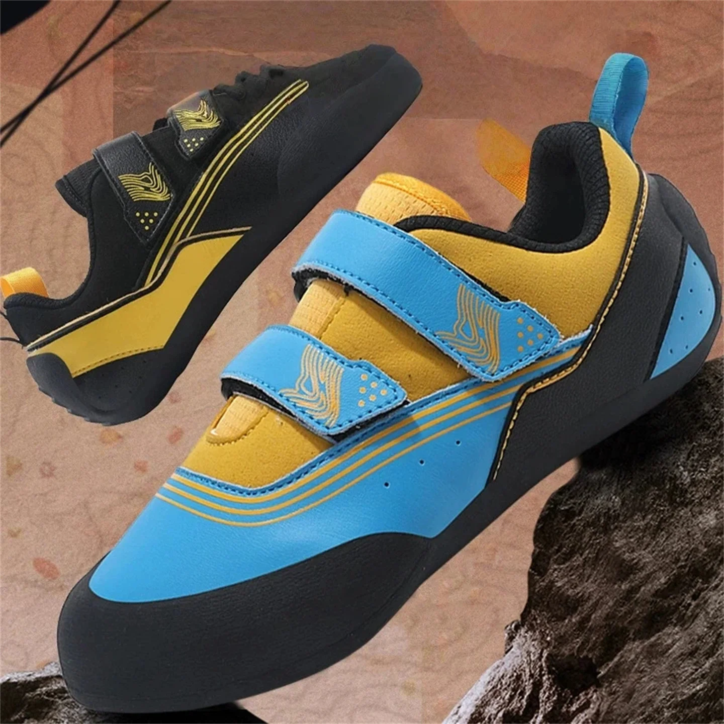 

Entry-level Rock Climbing Shoes, Unisex Beginner Outdoor Bouldering Training Sneakers, Non-Slip Rubber Sole