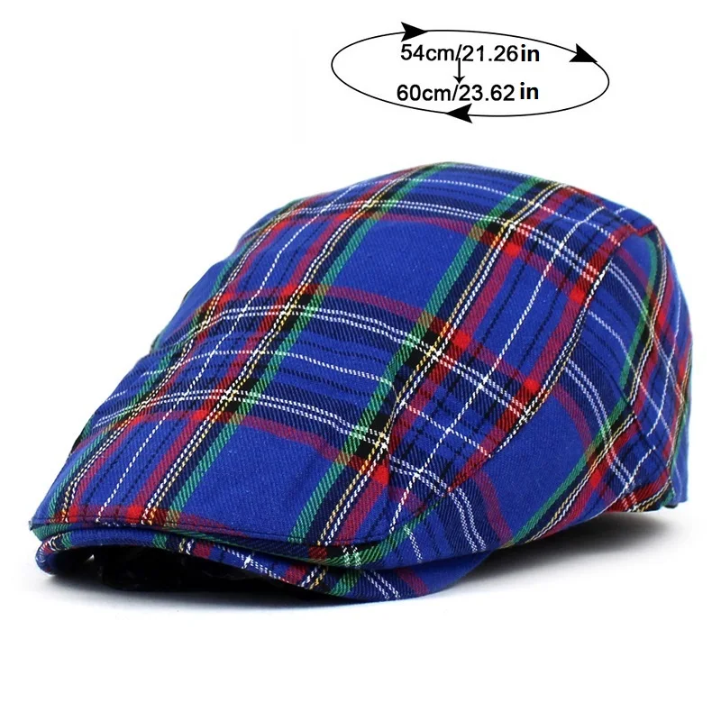 Beret British Plaid Peaked Cap Newsboy Cap Colorful Style Women Men's Forward Hat