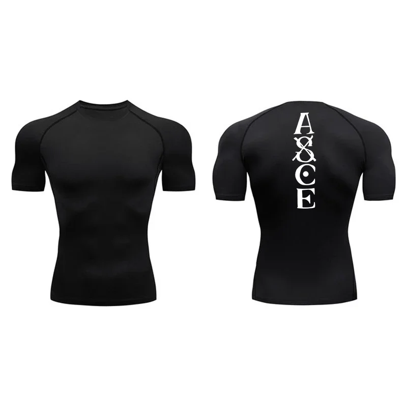 

Graphic Short Sleeve Compression Shirt for Men Summer Sporty Athletic Quick Dry T-shirts Gym Workout Running Training Tees Tops