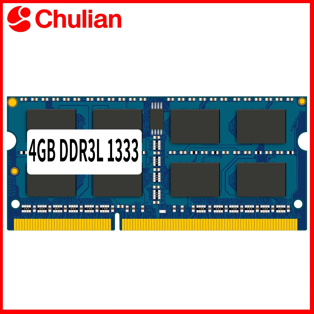 

Notebook Memoria Ram DDR3L 1333Mhz 4GB Laptop Ram Memory PC3-10600 1.35V 204 Pins SODIMM For AMD or INTEL Laptop