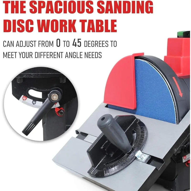 금속 가공용 1HP 벤치 벨트 샌더, 4 x 36인치 벨트 및 8인치 디스크 샌더, 1HP 다이렉트 드라이브 모터 포함, 벤치탑형