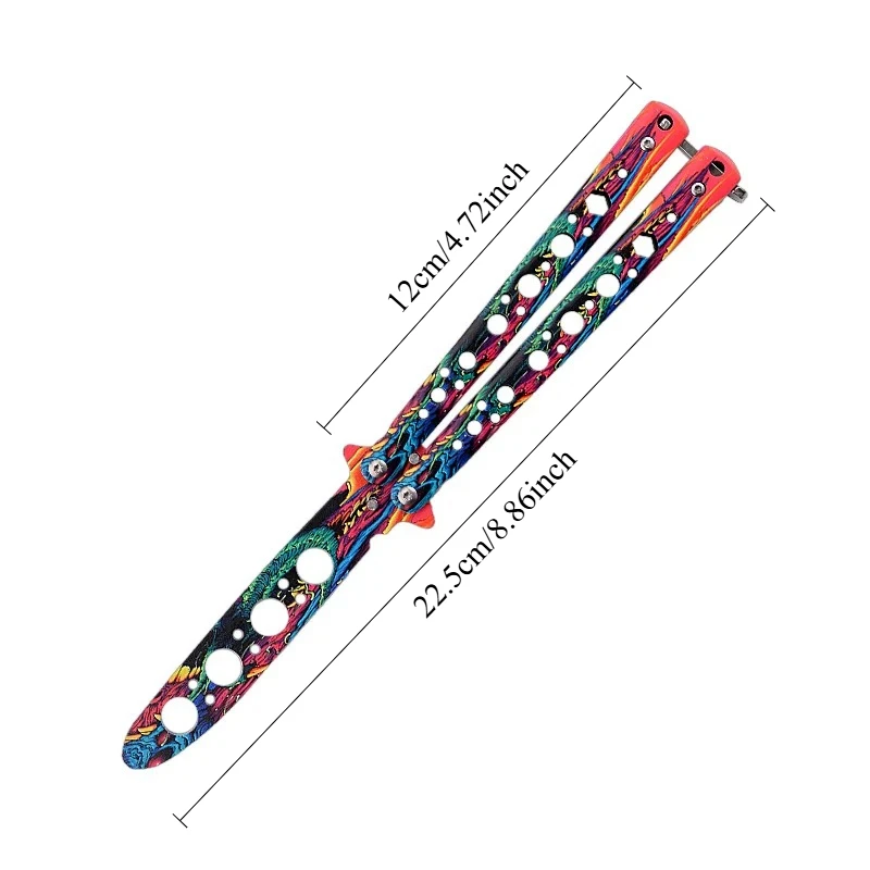 

Portable Butterfly Knife Comb Stainless Steel Foldable Blunt Training Knife Outdoor Trainer Comb Salon Hairdressing Styling Tool