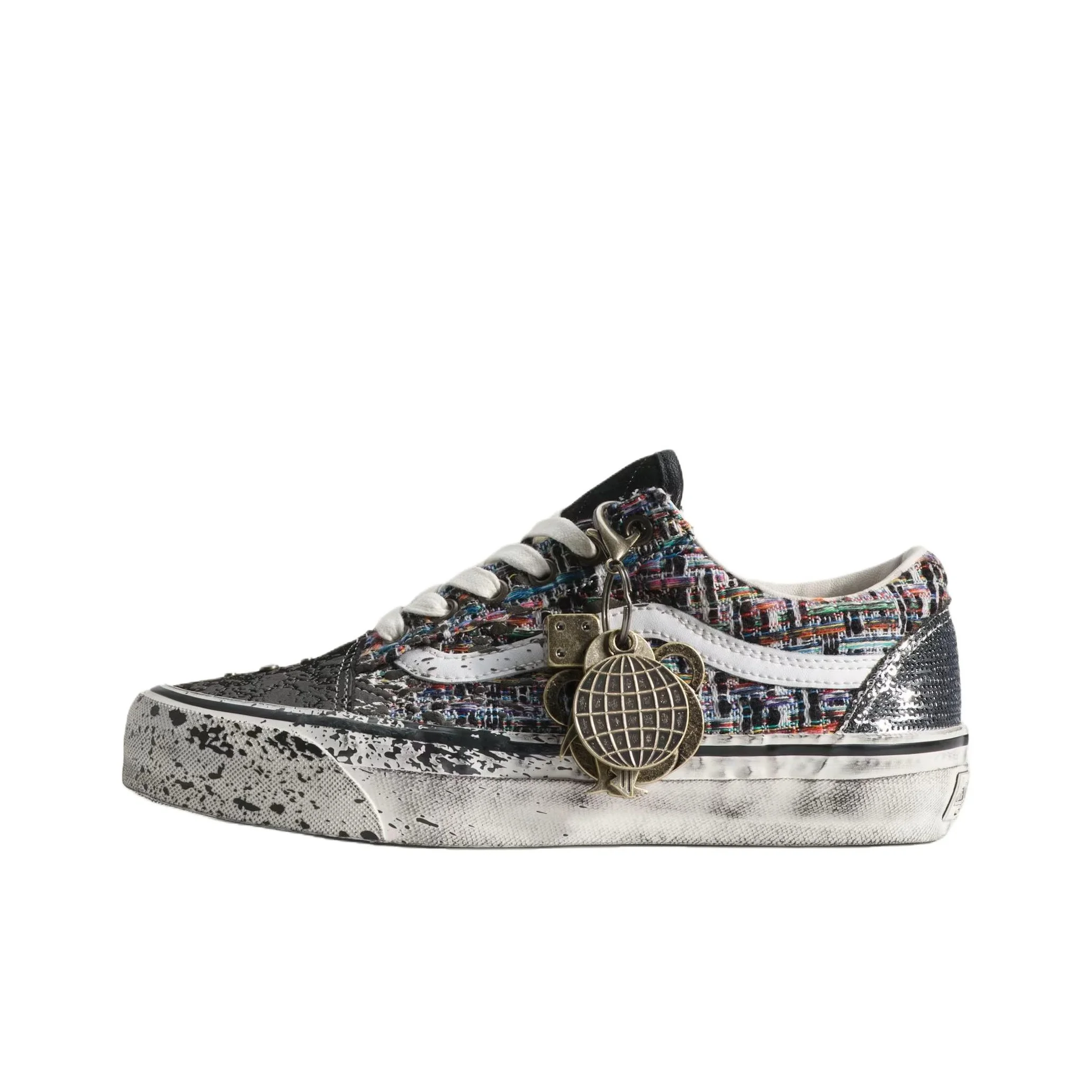 POIZON Old Skool Vans Premium Charms 'Preto Cinza'