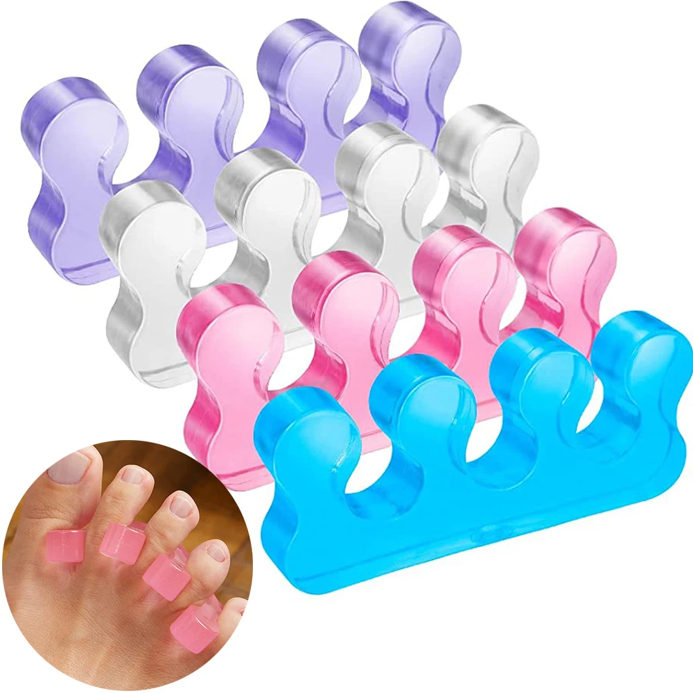 

2PCS Pedicure Toe Separator Soft Silicone Manicure Flexible Nails Finger Spacer Separation Straighteners Toenail Foot Care Tools