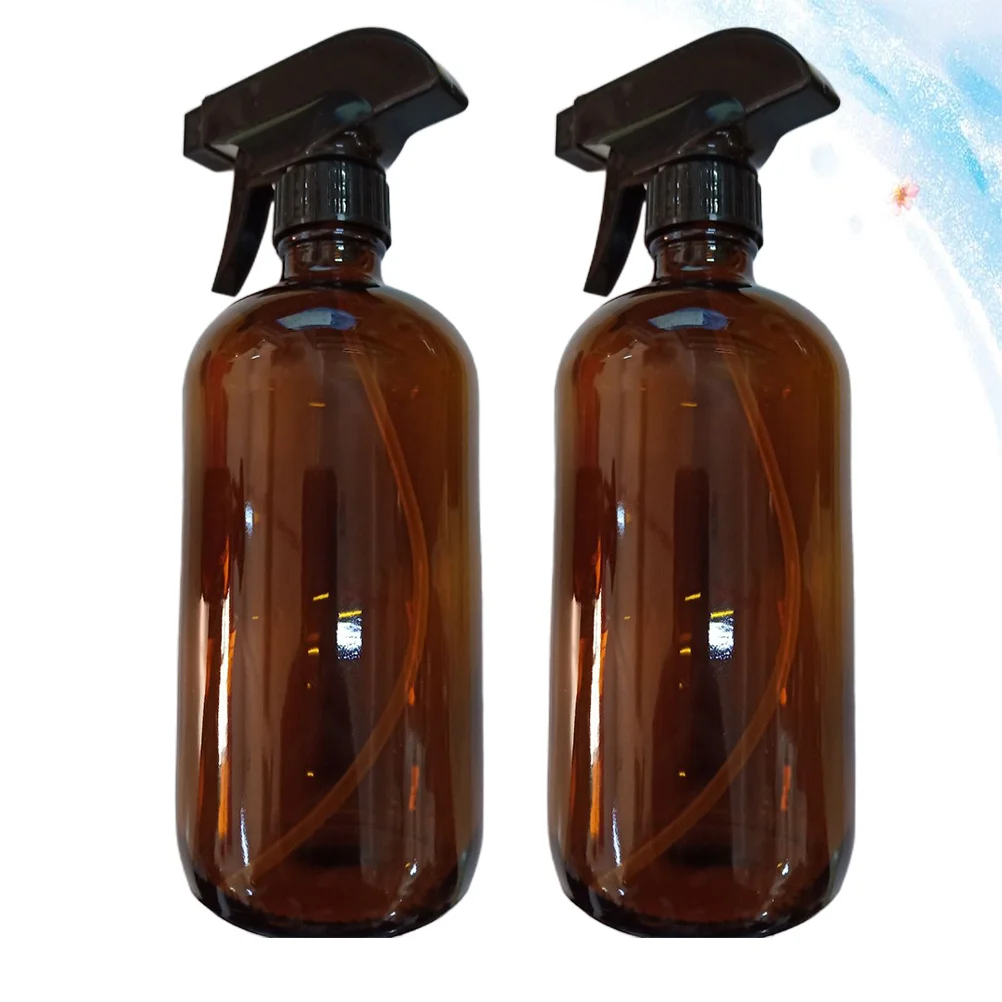액체 비누 세제 보관용 500ml 롱넥 유리병 에어리스 펌프 디스펜서 2개, 투명 빈 병