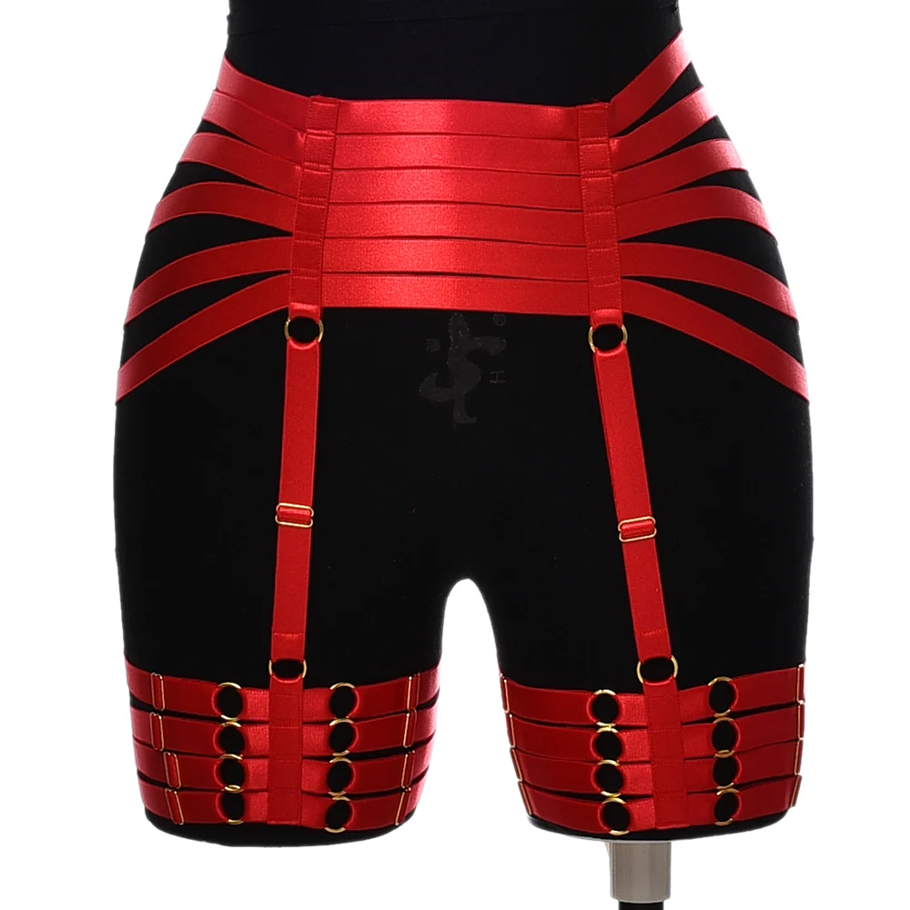 Wedding BDSM Elastic Garter Belt Body Harness Cage Goth Punk Hollow Sexy Bondage High Waist Stockings Suspender Leg Harness