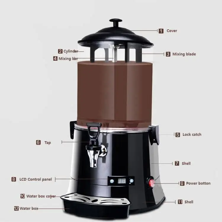 ماكينة نافورة الشوكولاتة ذات الأبراج المزدوجة الأنيقة/نافورة تجارية بخمس طبقات