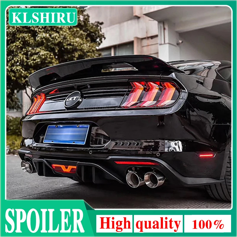 KLSHIRU ABS UNPAINTED/CARBON Color CAR REAR WING TRUNK LIP SPOILER FOR Ford Mustang Shelby GT500 2015 2016 2017 2018 2019 2020