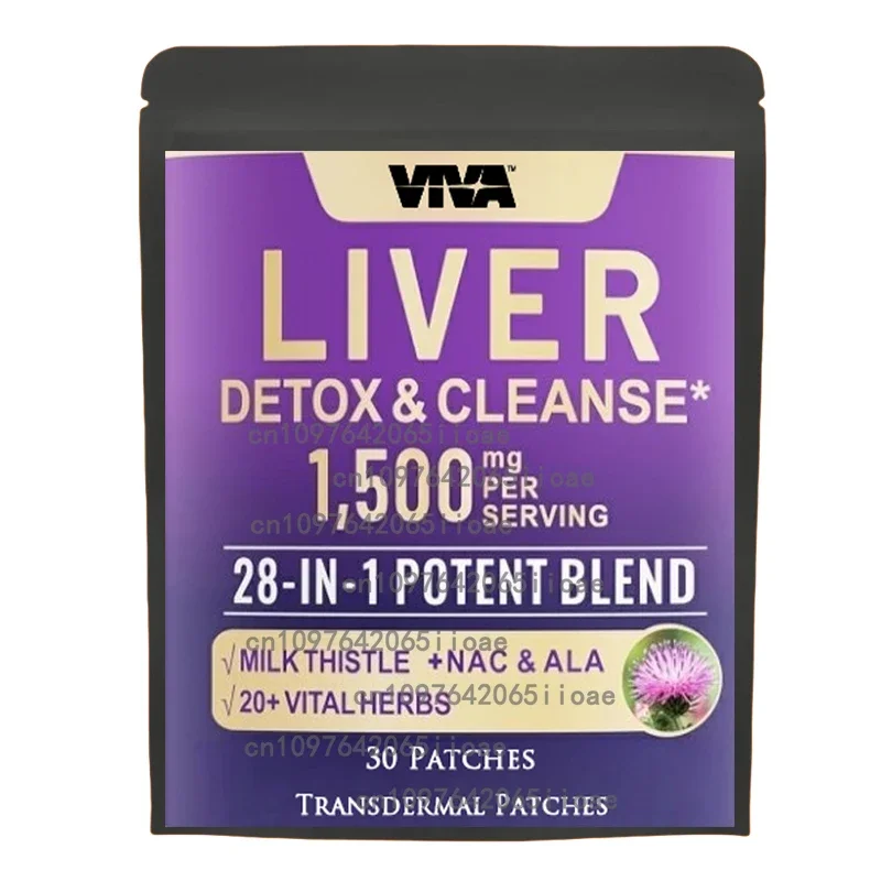 

30 Patches Liver Cleanse Detox & Repair Transdermal Patches with Milk Thistle Dandelion, Chicory Root