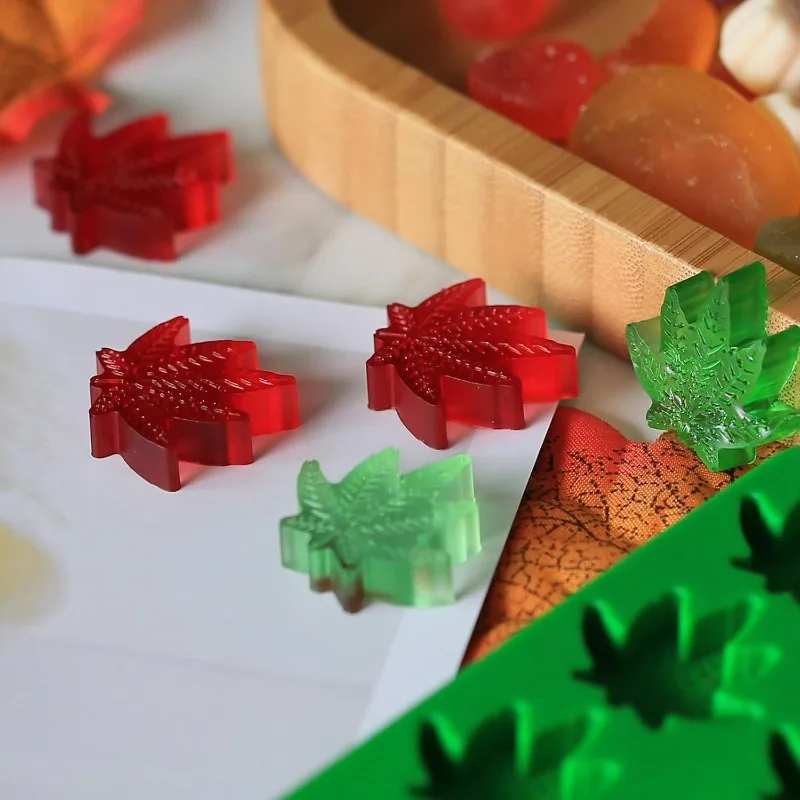 Marijuana Cannabis Hemp Leaf Silicone Molds with 70 Cavities Shaped for Pot Chocolate Candy Gummy view 4