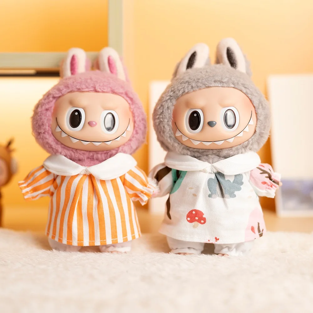 

17cm Labubu Idol Dolls Plush Doll'S Clothes Cute 8 Styles Kindergarten Clothing Hoodie No Doll Outfit Accessories Korea Kpop Exo