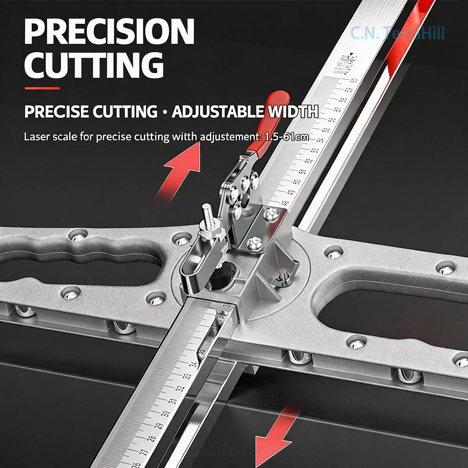 Drywall Cutout Tool Gypsum Board Cutter with Scoring Guide, Woodworking Auxiliary Cutting Knife with Chamfering Edge, Sliding