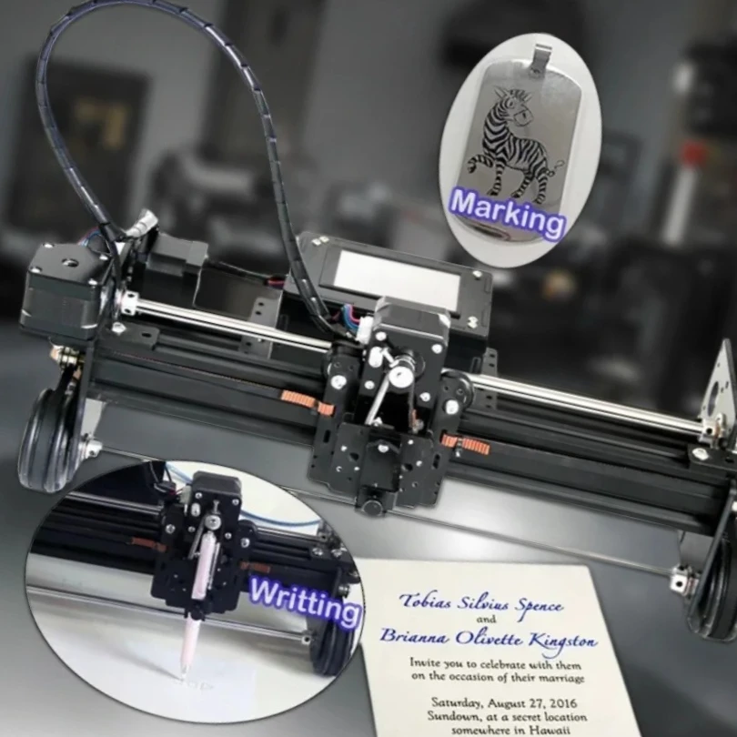 Desktop Mini DIY Wheel Type Belt Pulley Pen A2 A3 A4 Size Drawing Robot Machine Lettering Plotter Wood Router Support Laser Wifi