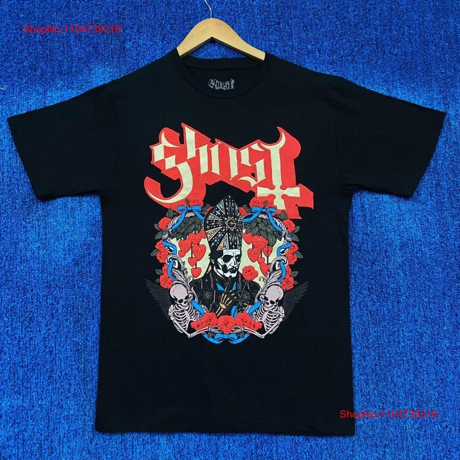 

Футболка Ghost Deadly Beloved Papa Emeritus III с металлической лентой M, винтажная, модная, удобная, растянутая, универсальная