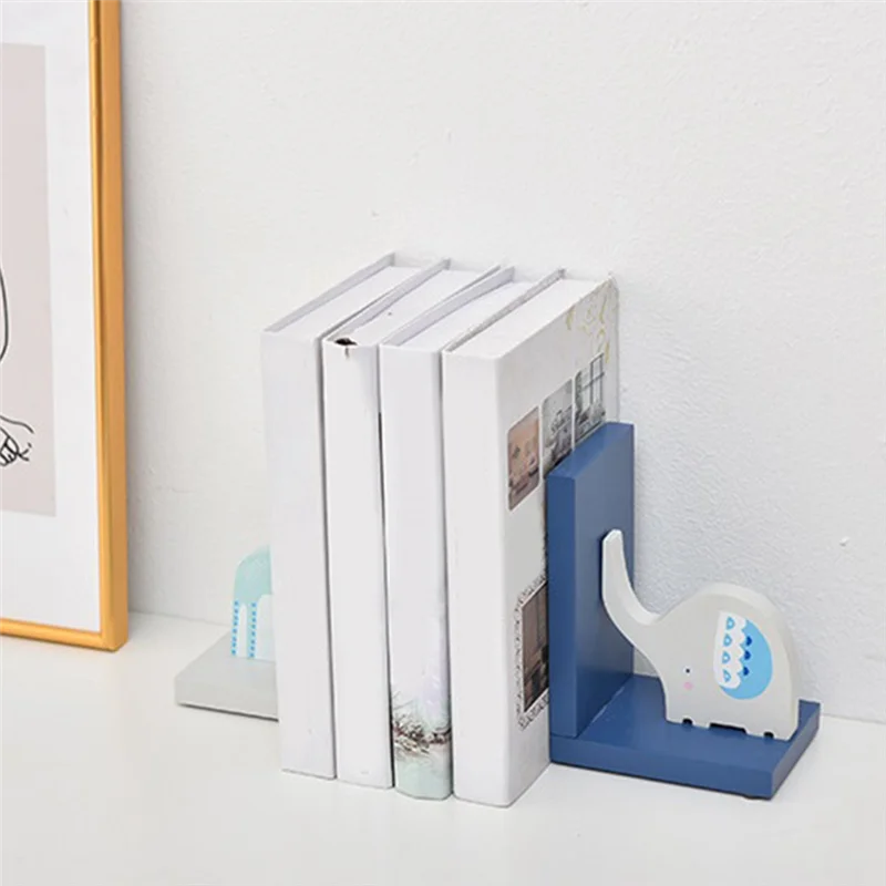 

1 пара деревянных подставок для книг с животными, книжная полка для офиса, подставки для книг, подставки для книг с мультяшными животными, орнамент