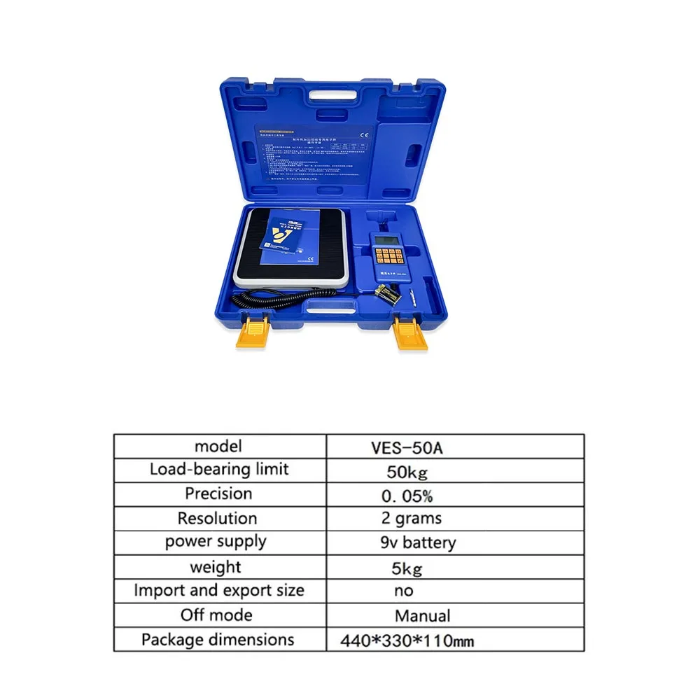 9V Electronic Scale VES-50A Precision of The Cold Media Is Called Quantitative Fluorine Balance Scale Refrigeration Tools 1PC