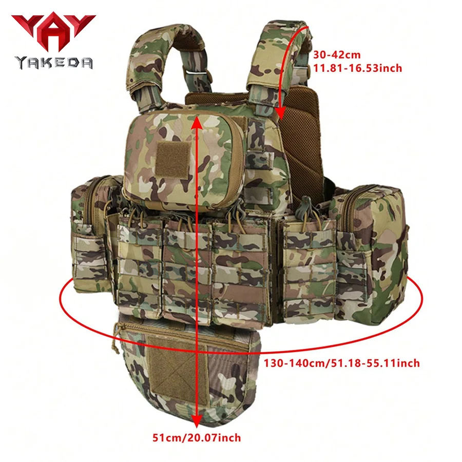 YAKEDA   Five piece equipment bag training vest, detachable and expandable, waterproof, wear-resistant and tear resistant