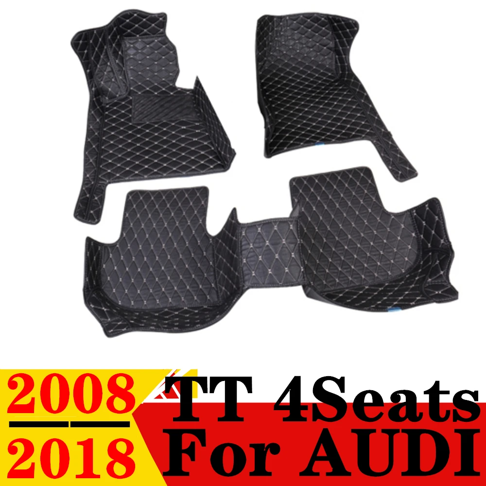 Car Floor Mats For AUDI TT 4Seats 2018 2017 2016 2015 2014 2013-2008 Custom Fit Front & Rear Floor Liner Cover Foot Pads Carpet