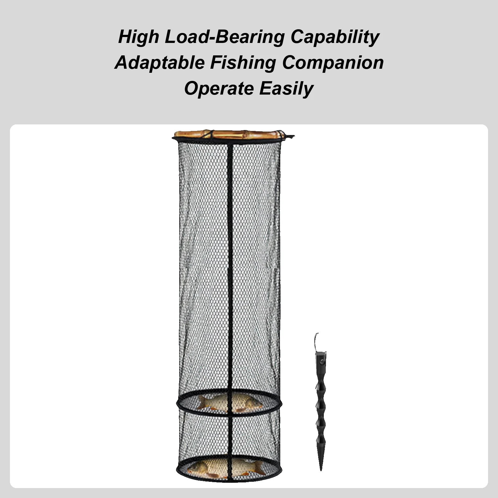 

Floating Fish Basket Lightweight Bait Storage Bag Rubber Coated Mesh Fish Holder For Kayak Crayfish Baitfish Bass Trout Catfish