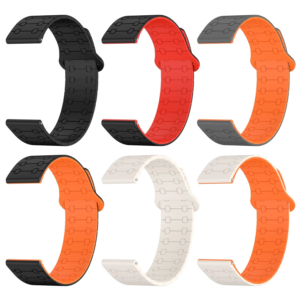 Xiaomi Watch S2 46mm/42mm S1 Pro S3 S4、Huawei GT 5 Pro対応 22mm マグネット式シリコンストラップ スポーツカラー2 交換用ブレスレット