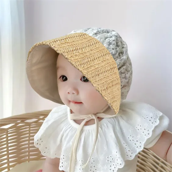 

Korean Summer Lace Flower Baby Hat Princess Baby Girl Infant Soft Bonnet Cap Toddler Sun Hats Newborn Photography Props