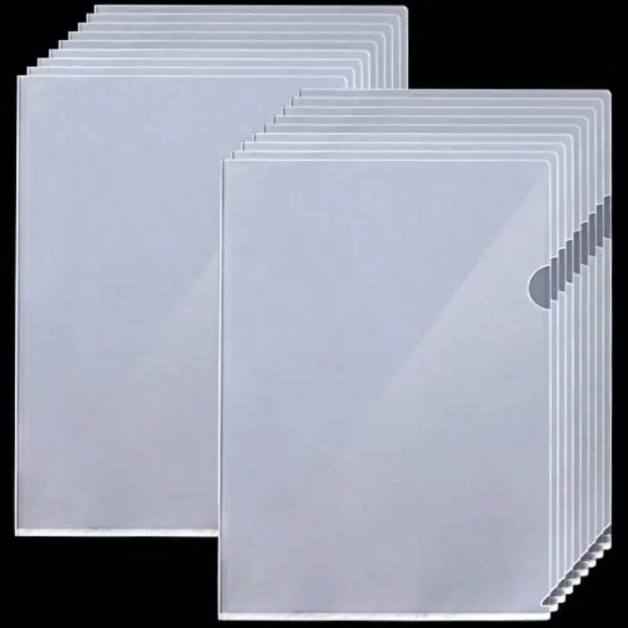 18 PCS Plastic Folders For Document Clear A4 Letter Size File Folder Project Pockets Plastic Sleeves For Paper 12.2x 8.6