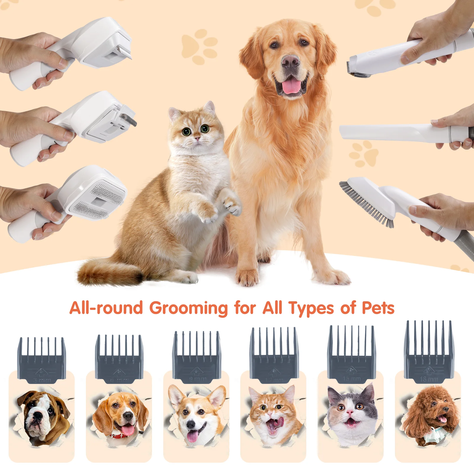 Pet Brush Portable Pet Grooming Tools Set Kit For Dogs Pet Grooming Equipment Professional Vaccum