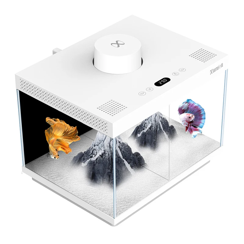 Acrylic Square Mini Aquarium Tank Fish Aquarium Office Tea Table Decoration Feeding Box Fish Tanks Accessories