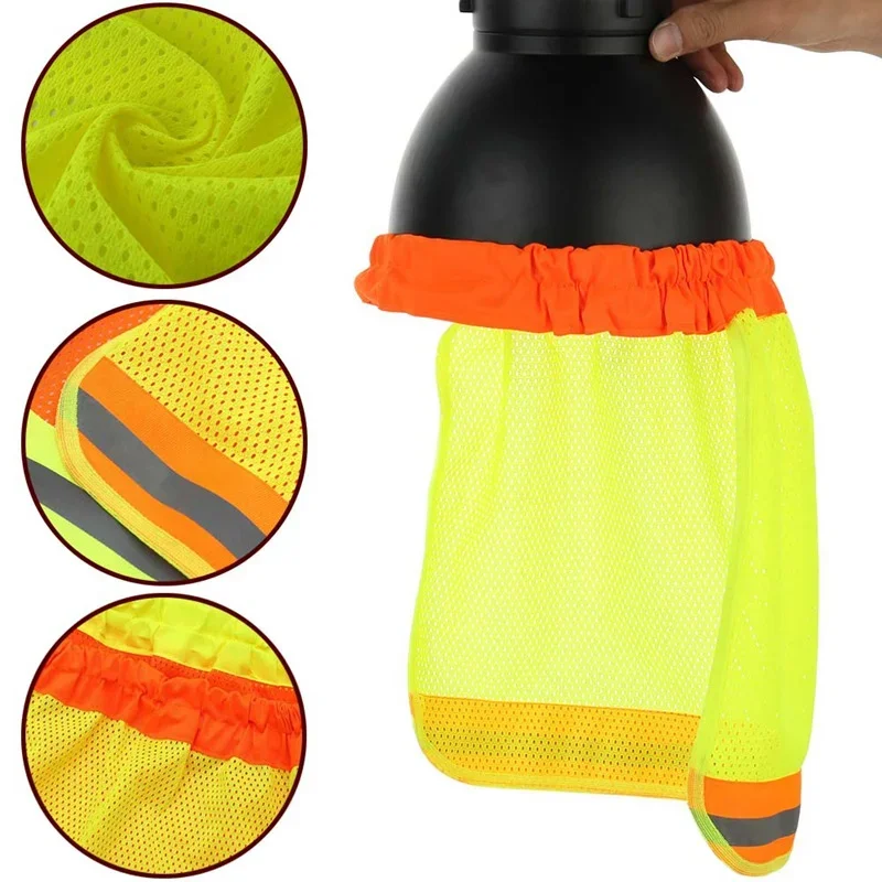 ESCAM-Protector de cuello con rayas reflectantes, sombrero duro de seguridad, gorra, sombrilla, cascos de protección, seguridad en el trabajo