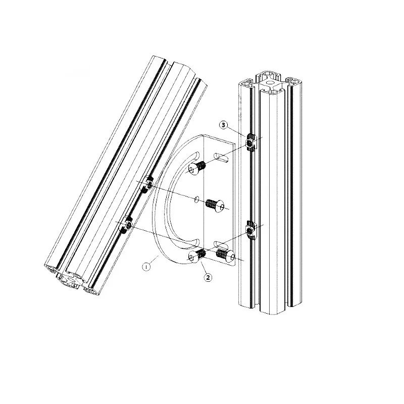 180 Degree Cross Steering Plate With Screws3030/4040 Aluminum Profile Angle Adjusting Plate Connecting Plate view 3