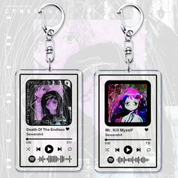 Aesthetic Anime Breakcore Music Keychains for Women Accessories Bag Cynthoni Sewerslvt Playlist Code Keying Jewelry Fans Gift