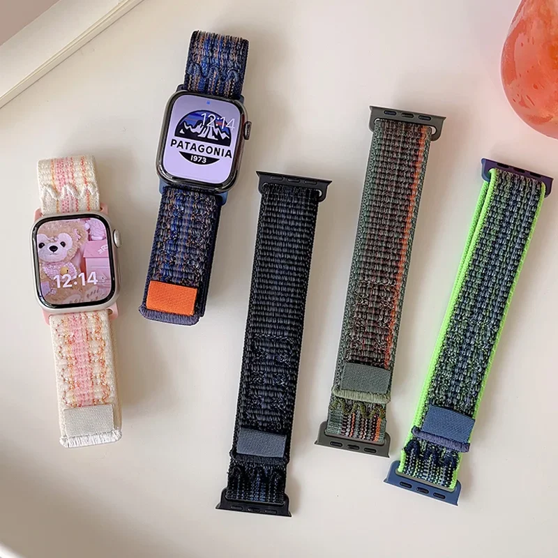 

Нейлоновый спортивный ремешок для Apple Watch Band 49 мм для браслета-петля iWatch S10 9 8 7 6 5 4 3 se2 Ultra 2 46 мм 45 мм 44 мм 41 мм 42 мм