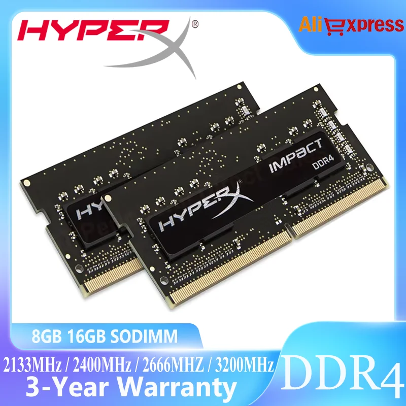 HyperX Fury Ram Laptop Memoria DDR4 16GB 8GB 2133MHz 2400MHz 2666MHz 3200MHz HyperX 8GB 16GB view 2