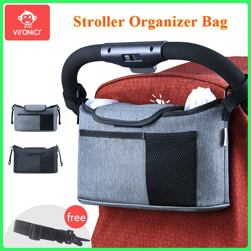 

Stroller Bag Baby Diaper Mummy Bag Large Capacity Stroller Organizer Cup Holder Feeding Bottle Stroller Accessories Hanging Bag