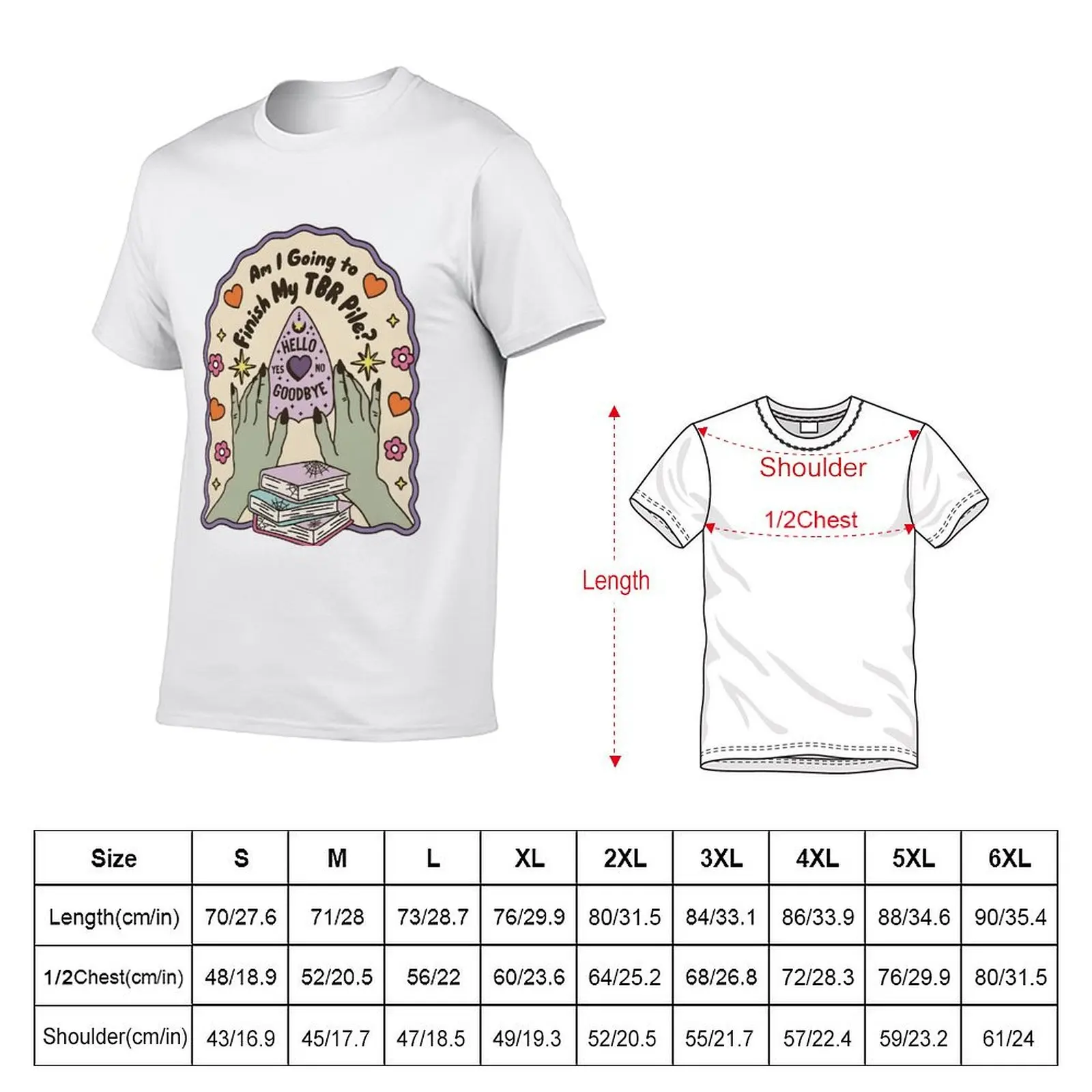 TBR Pile Ouija Planchette Trendy Bookish T-Shirt Soft Lightweight Cotton T-Shirt