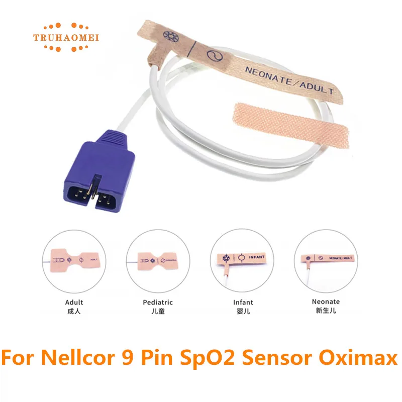 10 PCS Disposable SpO2 Sensor Adult Neonatal Size For Nihon Kohden Nonin GE Ohmeda Trusignal