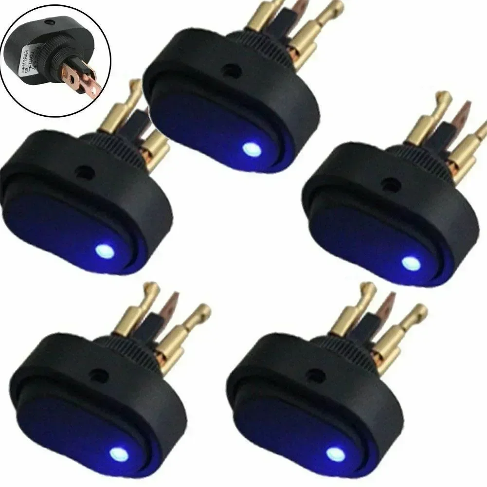 5 X 12V 30Amp 30A Heavy Duty Blue LED OFF/ON Rocker Toggle Switch Car Boat  Blue LED Switch FOr Car Auto Boat Marine LED Switch