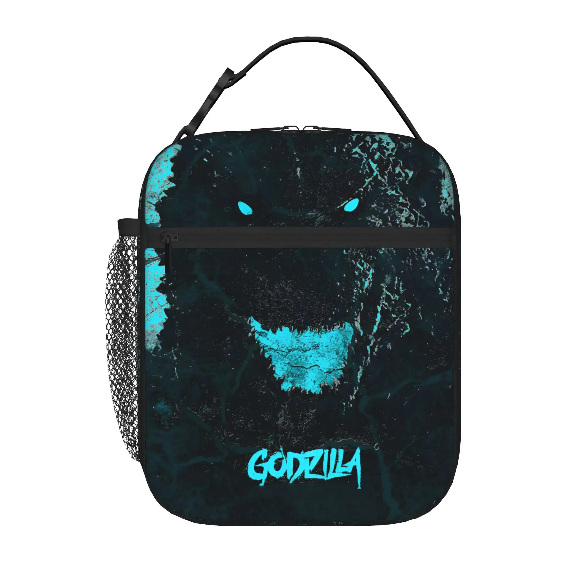 1 Piece Portable Lunch Container Tsunami Monster  Zipper Closure Durable Pocket Godzilla  For Lunch Lunch Box Bag