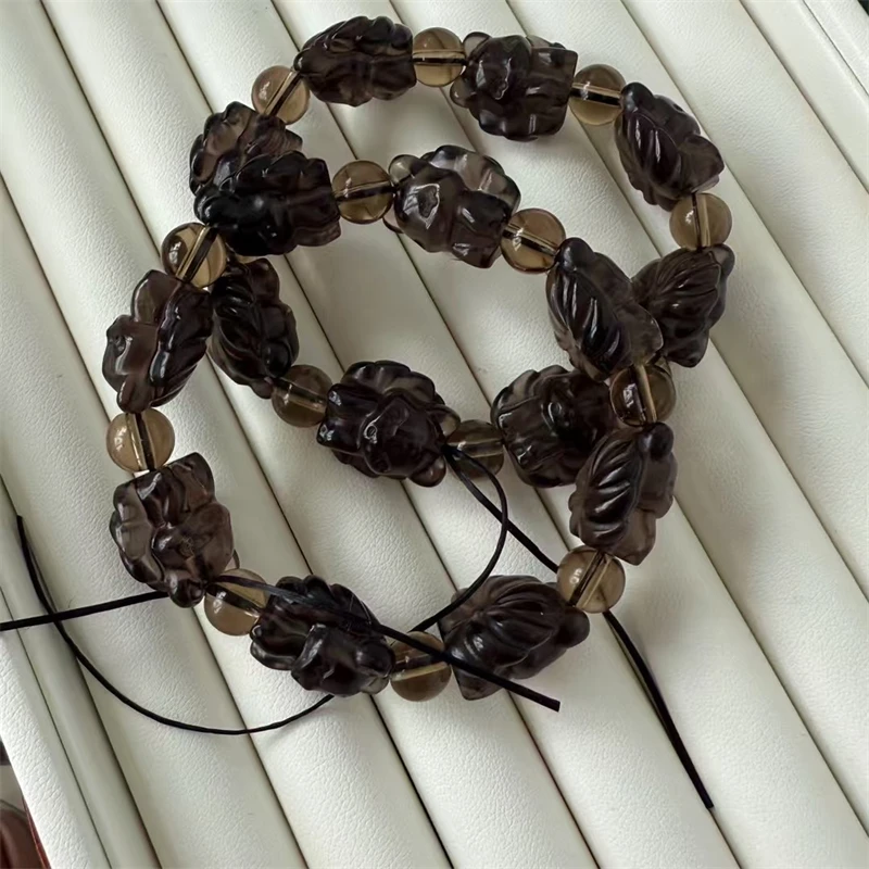 8 مللي متر الطبيعية سموكي الكوارتز حبة سوار اليدوية كريستال مجوهرات تمتد الأطفال هدية عيد ميلاد 1 قطعة #4