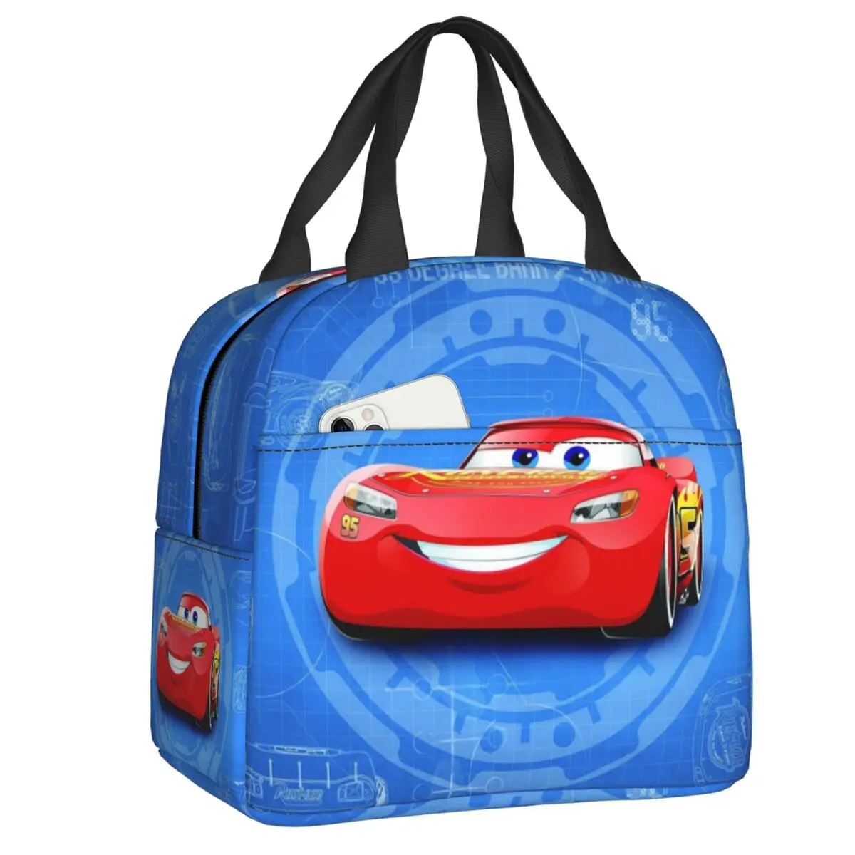 

Custom Cars Racing Friends Insulated Lunch Bag for Women Resuable Thermal Cooler Lunch Box Office Work School