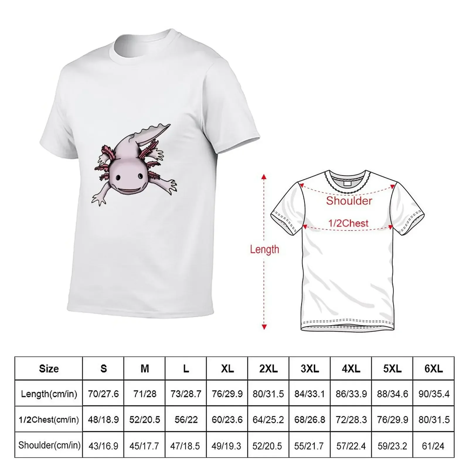 Cute Axolotl T-Shirt graphic shirts quick drying cute tops baggy shirts cotton t shirt men