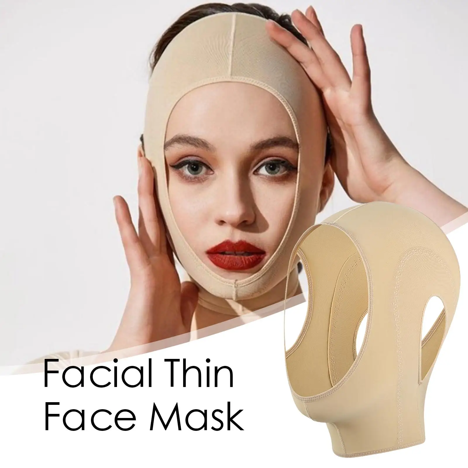 V Line Elastic Face Shaper para mulheres, bandagem de emagrecimento facial, cinto de elevação, alça massageadora facial, cuidados com a pele, beleza, queixo, bochecha