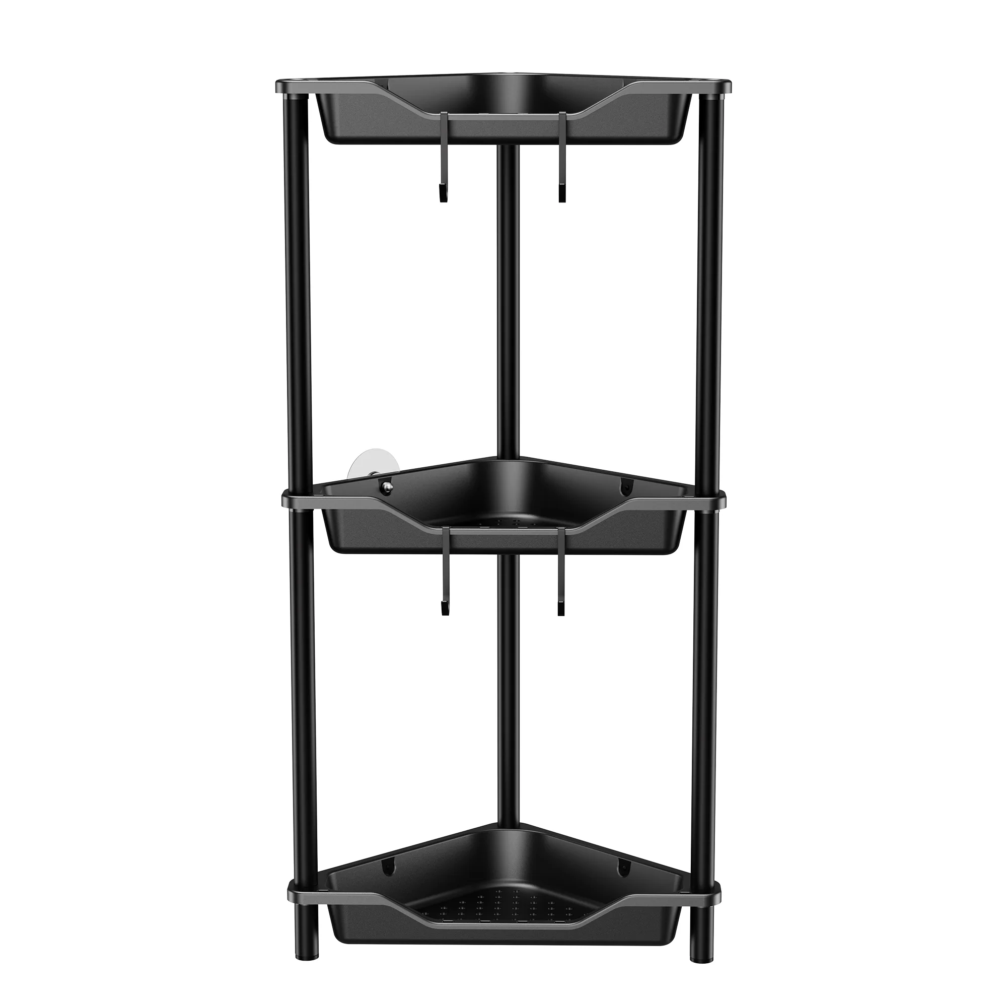 Floor Standing Metal Corner Shelf 3/4 Layers Kitchen Bathroom Cabinet Triangle Storage Rack Shower Organization Home Accessories